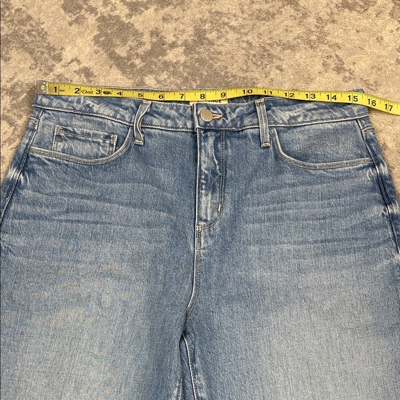 New L’Agence Tiana High Rise Wide Leg Jeans Seneca Raw Hem Blue Sz 29 - Picture 9 of 13